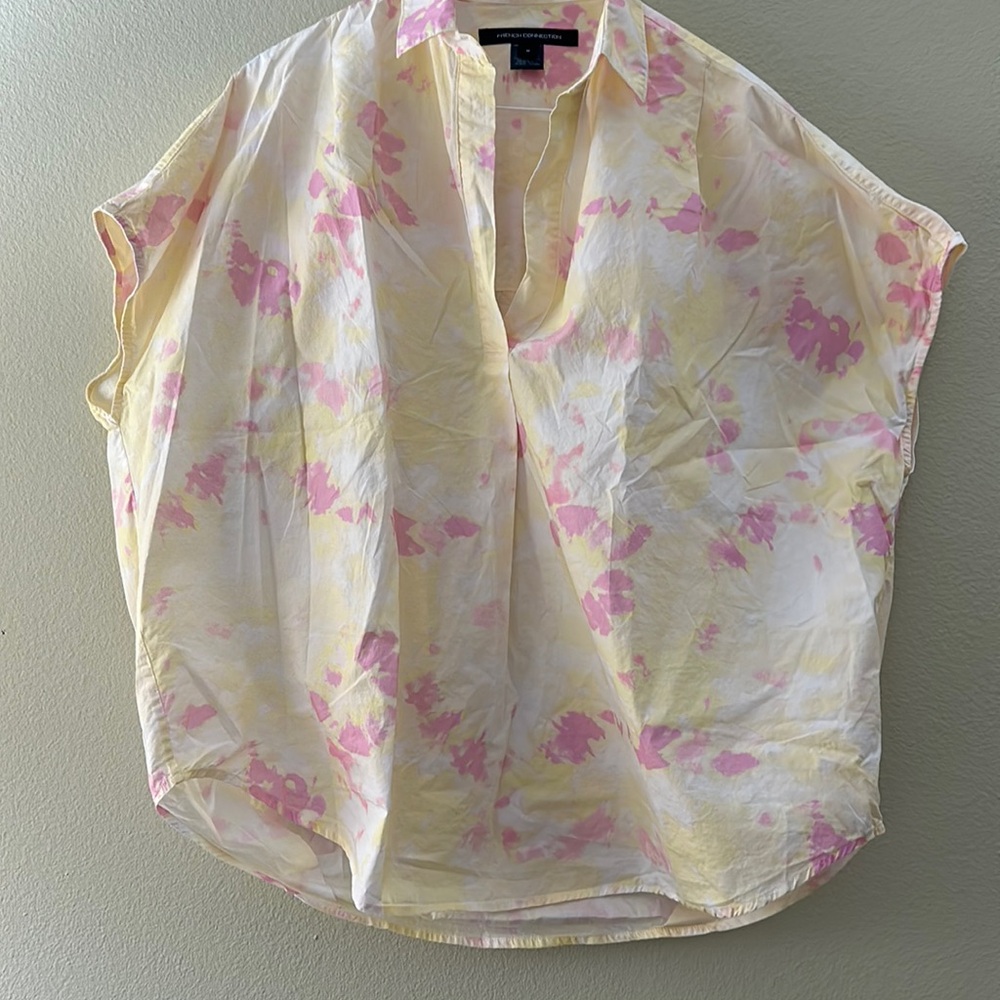 French Connection Yellow and Pink Women's Top